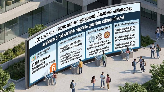 ജെഇഇ അഡ്വാൻസ്ഡ് 2026: പെൺകുട്ടികളുടെ വിജയനിരക്കിൽ റെക്കോർഡ് മുന്നേറ്റം, ഐഐടി സീറ്റുകളിൽ അഞ്ചിലൊന്നും മിടുക്കികൾക്ക്